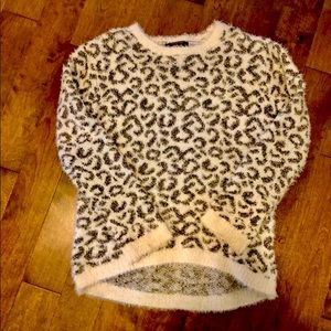 Faux fur leopard sweater